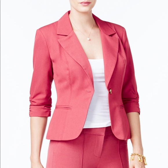 XOXO Jackets & Blazers - XOXO Juniors Ruched Sleeve Blazer